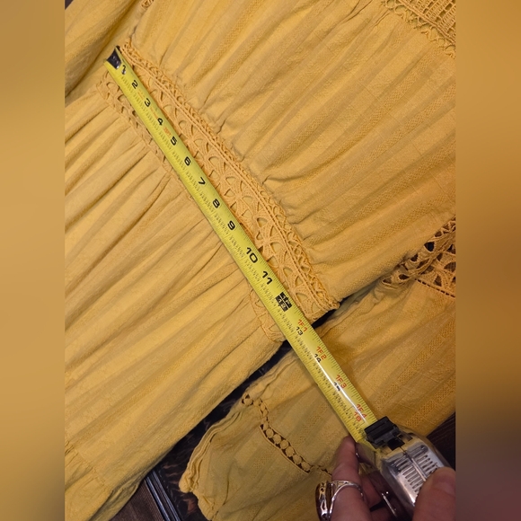 Diane Von Furstenberg 'Gigi' Mustard Yellow Long Sleeve Embroidered Lace Dress - Picture 11 of 13